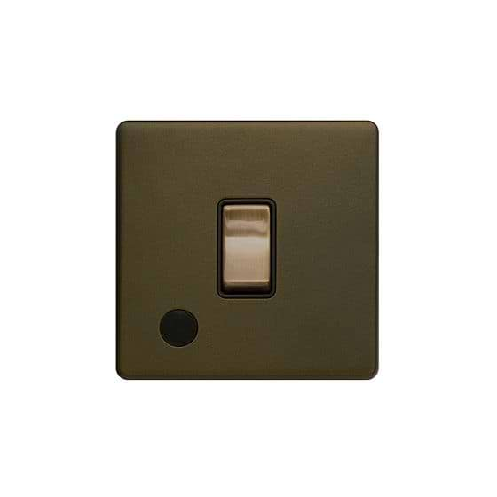 Soho Lighting Bronze 20A 1 Gang DP Switch Flex Outlet Black Inserts Screwless