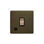 Soho Lighting Bronze 20A 1 Gang DP Switch Flex Outlet Black Inserts Screwless