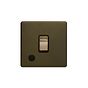 Soho Lighting Bronze 20A 1 Gang DP Switch Flex Outlet Black Inserts Screwless