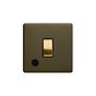 Soho Lighting Bronze & Brushed Brass 20A 1 Gang DP Switch Flex Outlet Black Inserts Screwless