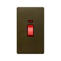 Soho Lighting Bronze 45A 1 Gang Double Pole Switch & Neon (Lrg Plate) Screwless