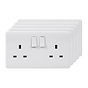 White Plastic 13A 2 Gang Socket
