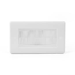 White Plastic 2 Gang Brush Plate