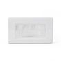 Lieber Silk White 2 Gang 4 Module Brush Plate - Curved Edge