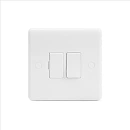 Lieber Silk White 13A Switched Fuse Connection Unit Flex Outlet - Curved Edge
