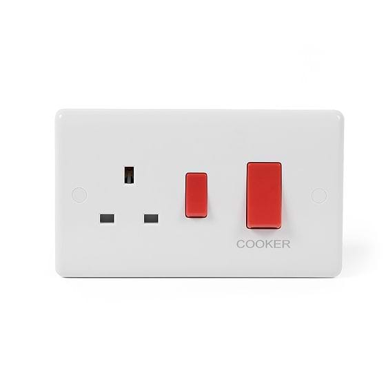 White Cooker Switch Socket 