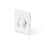 Lieber Silk White 2 Gang 2 Way Intelligent Dimmer 150W LED (300w Halogen/Incandescent) - Curved Edge