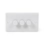White ST Range 3 Gang 2 Way Leading Dimmer Switch 