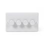 White ST Range 4 Gang 2 Way Leading Dimmer Switch 