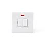 Lieber Silk White Fused Spur Switched With Neon 13A - Curved Edge