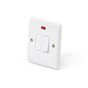 Lieber Silk White Fused Spur Switched With Neon 13A - Curved Edge