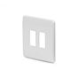 Lieber Silk White 2 Gang Grid Plate