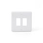 Lieber Silk White 2 Gang Grid Plate