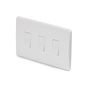 Lieber Silk White 3 Gang Grid Plate