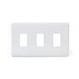 Lieber Silk White 3 Gang Grid Plate