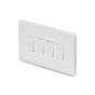 Lieber Silk White 4 Gang Grid Plate