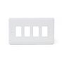 Lieber Silk White 4 Gang Grid Plate