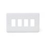 Lieber Silk White 4 Gang Grid Plate