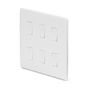 Lieber Silk White 6 Gang Grid Plate