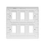 Lieber Silk White 6 Gang Grid Plate