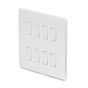 Lieber Silk White 8 Gang Grid Plate