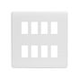 Lieber Silk White 8 Gang Grid Plate