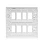 Lieber Silk White 8 Gang Grid Plate