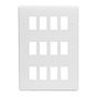 Lieber Silk White 12 Gang Grid Plate