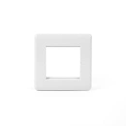 White Plastic 1 Gang Euro Module Faceplate