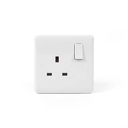 White Urea ST Range 13A 1 Gang Switched Socket