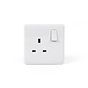5 Pack - Lieber Silk White 13A 1 Gang DP Switched Socket - Curved Edge