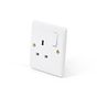 5 Pack - Lieber Silk White 13A 1 Gang DP Switched Socket - Curved Edge