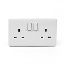 White Plastic Double Socket