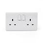 White Plastic Double Socket