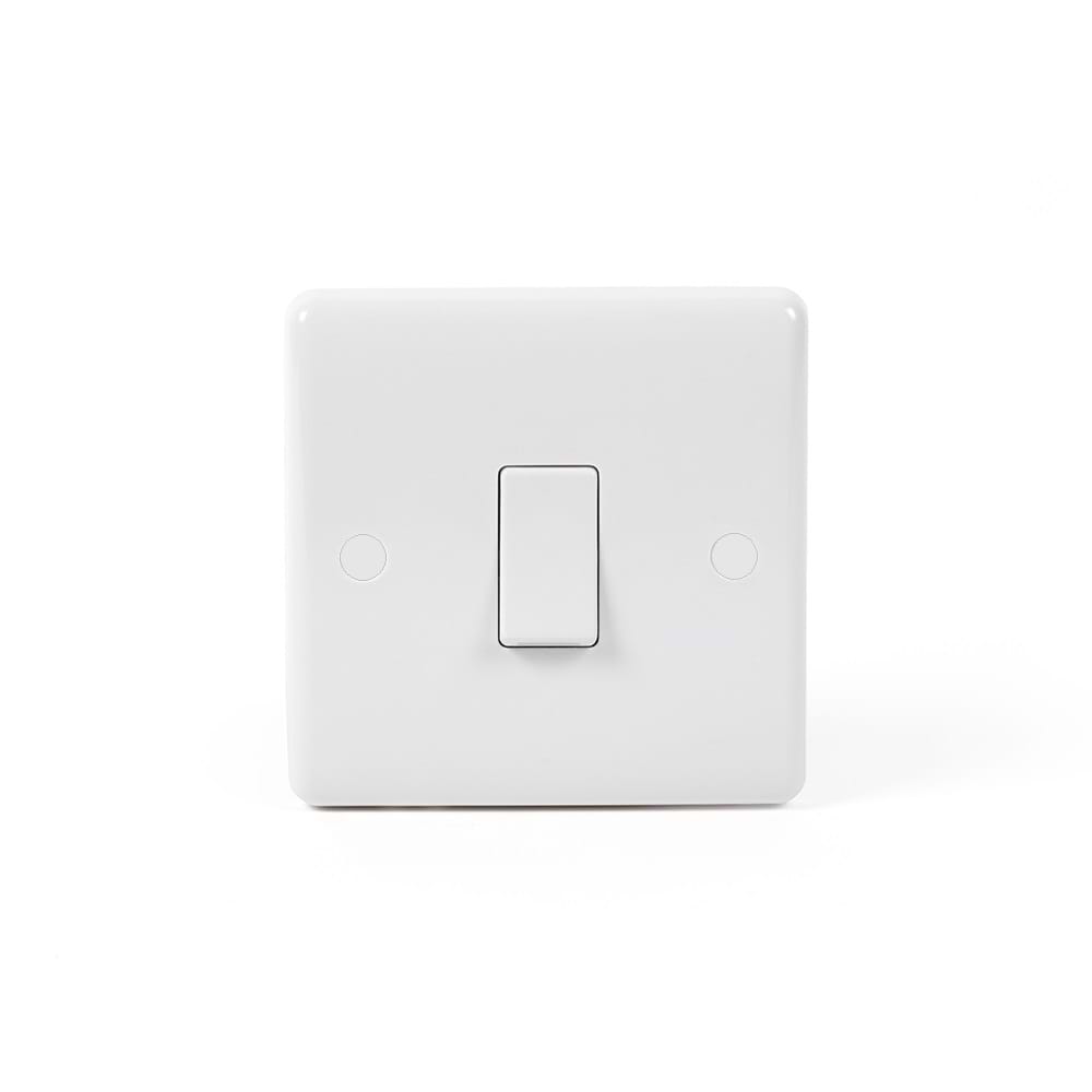 White outlet light switch