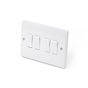 Lieber Silk White 4 Gang 2 Way 10A Light Switch - Curved Edge