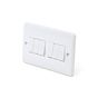 Lieber Silk White 6 Gang 2 Way 10A Light Switch - Curved Edge