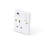 Lieber Silk White 1 Gang Single USB Socket - Curved Edge