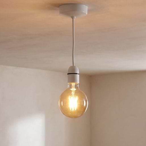 Lieber White Ceiling Rose Pendant Set 6" B22 Fitting