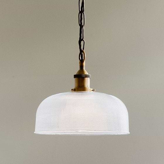 Prismatic Stepped Dome Glass Pendant Light