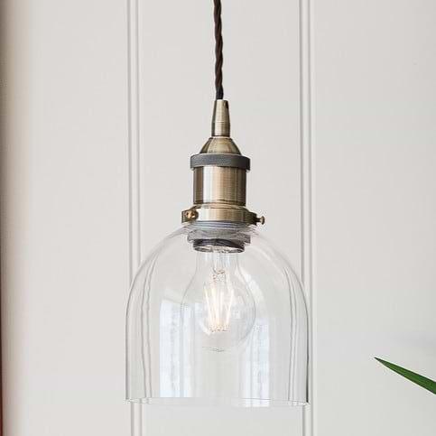 Petite Dome Clear Glass Pendant Light