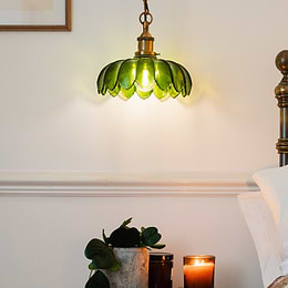 Organic Flora Green Glass Pendant Light