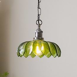 Organic Flora Green Glass Pendant Light