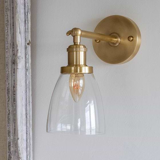 Dickens Clear Small Glass Wall Light