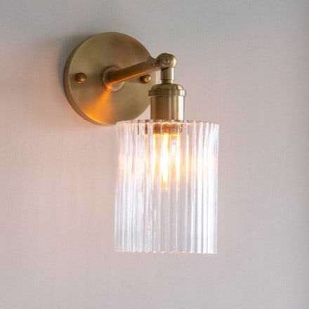 Cylinde Petite Ribbed Glass Wall Light