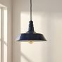 Squid Ink Navy Blue Industrial Breakfast Bar Pendant Light - Argyll 