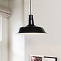 Large Matt Black Industrial Dining Room Pendant Light - Large Argyll 