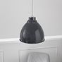 Oxford Vintage Pendant Light Leaden Grey Slate No Chain - Soho Lighting