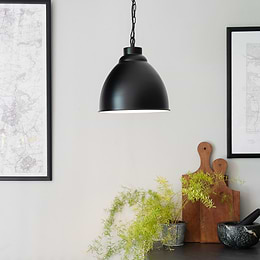 Matt Black Vintage Pendant Light - Oxford - Soho Lighting