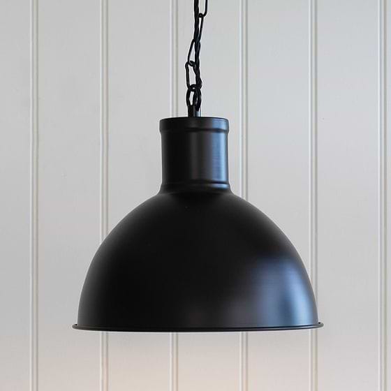 Matt Black Industrial Hallway Pendant Light - Wardour - Soho Lighting